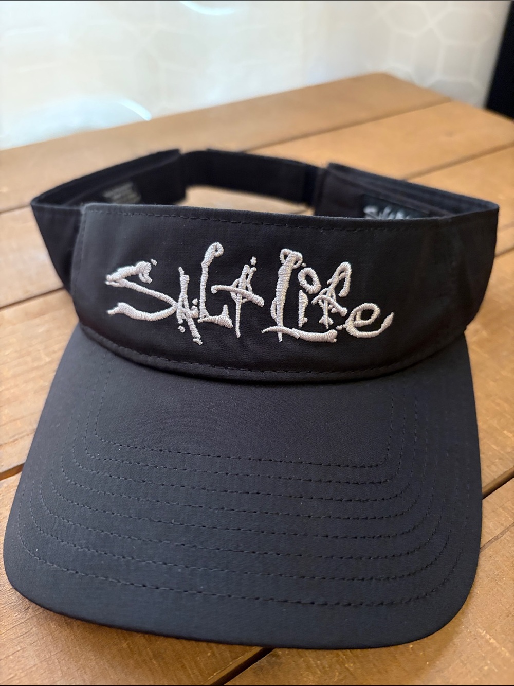 Salt Life Black Visor with White Embroidered Logo